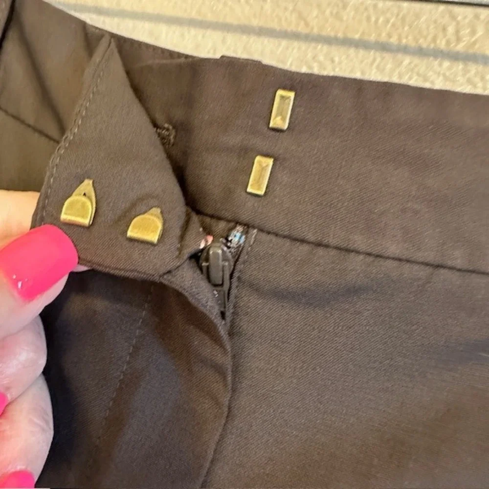Ann Taylor Women's Brown Dress Pants Wool Blend Wide Leg 12 Career‎
